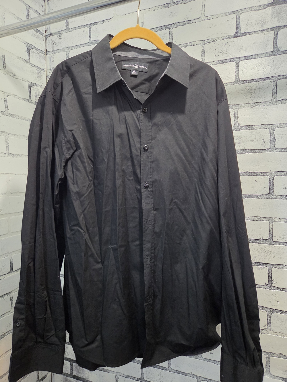 Beverly Hills Polo Club Black Men's Long Sleeve Dress Shirt